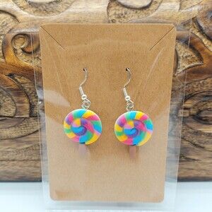 3D Rainbow Lollipop Earrings